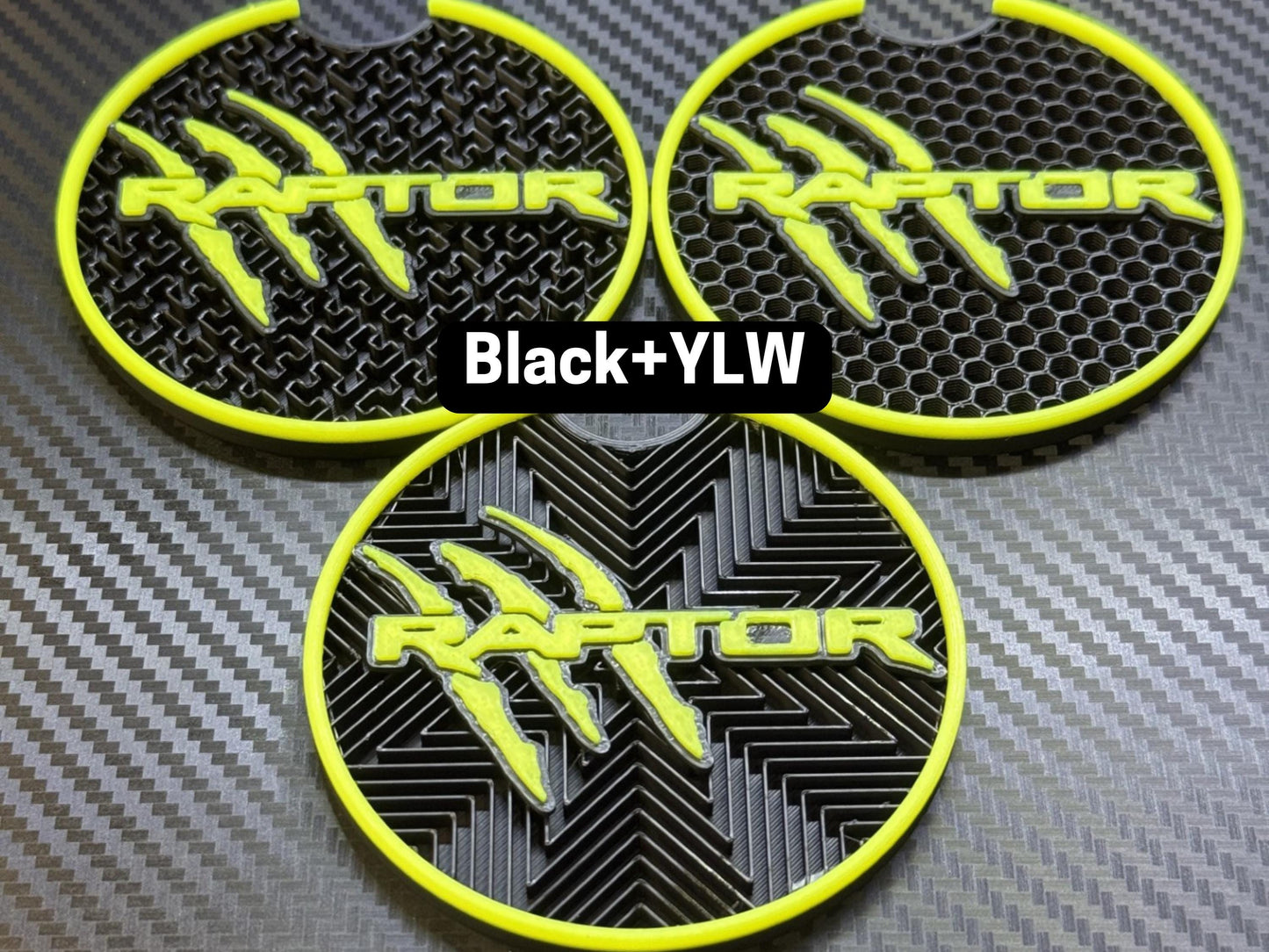 Ford Raptor Coasters: Custom Fit Cup Holder Inserts, Glow or Non-Glow, 2 or 4-Pack