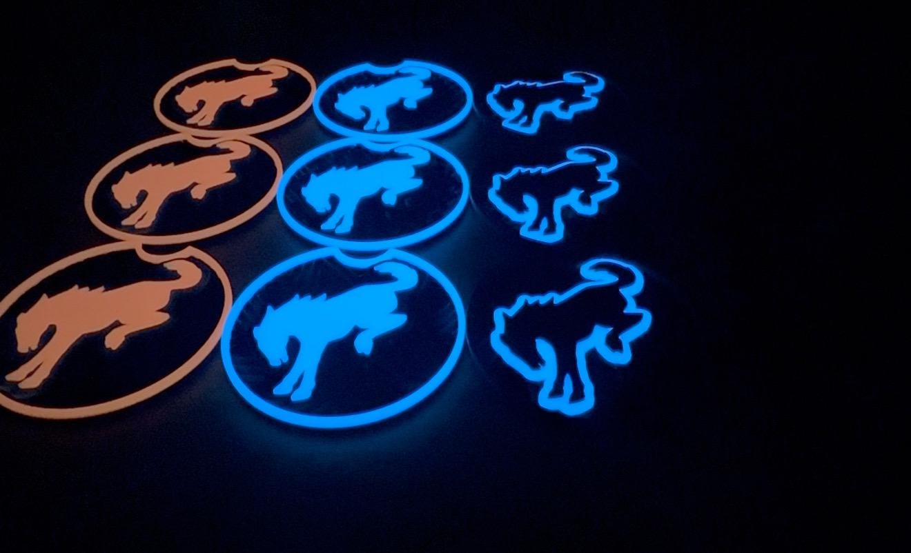 Ford Bronco Coasters (Set of 2): 2021+ Cup Holder Inserts, Glow-in-the-Dark