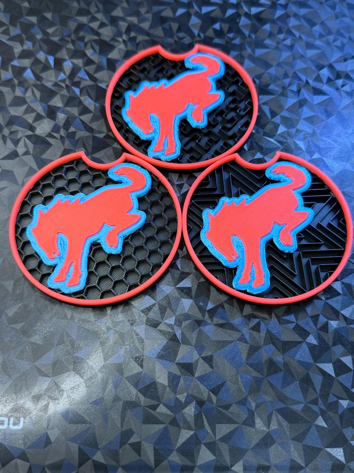 Ford Bronco Coasters (Set of 2): 2021+ Cup Holder Inserts, Glow-in-the-Dark
