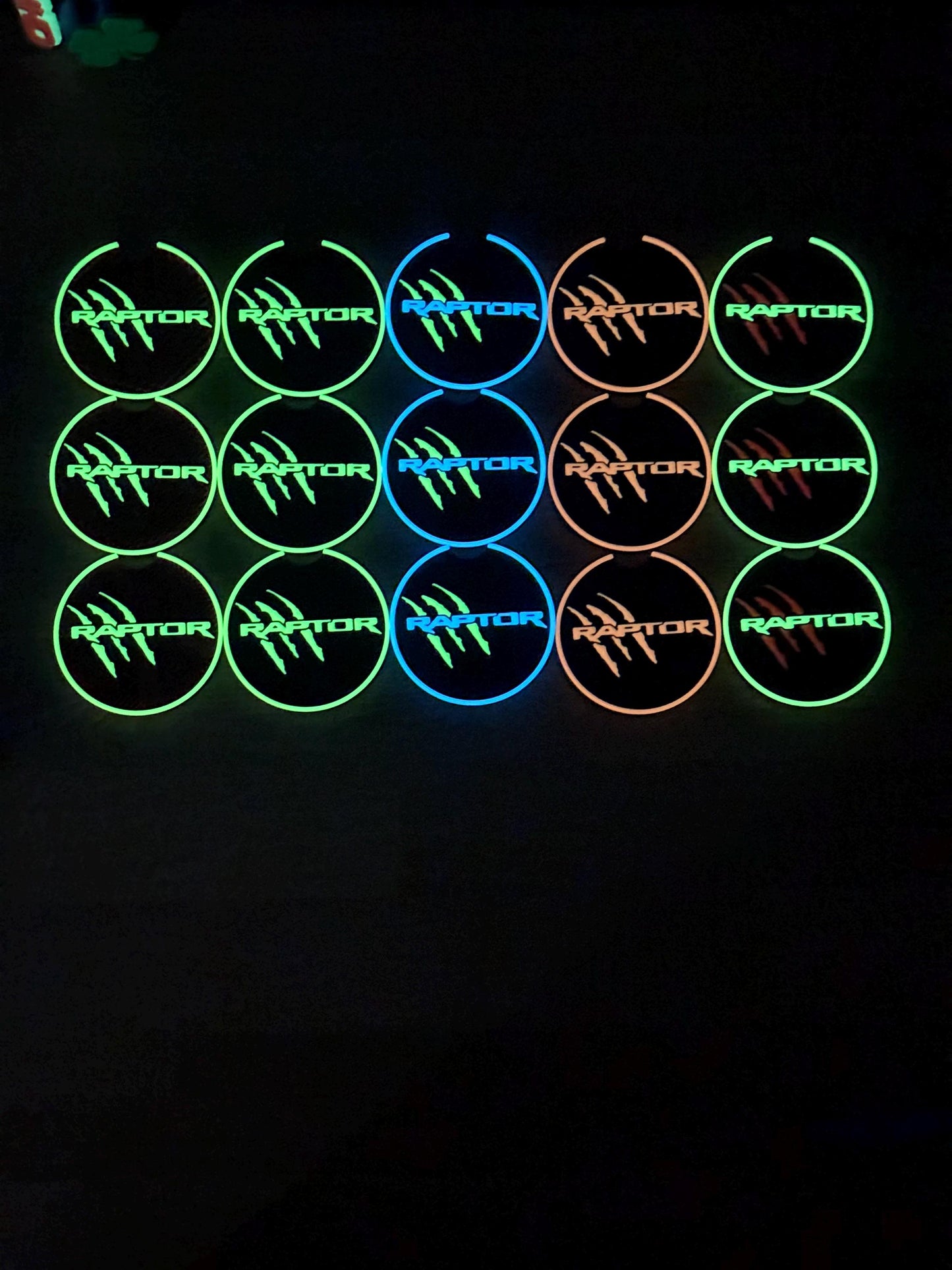 Ford Raptor Coasters: Custom Fit Cup Holder Inserts, Glow or Non-Glow, 2 or 4-Pack