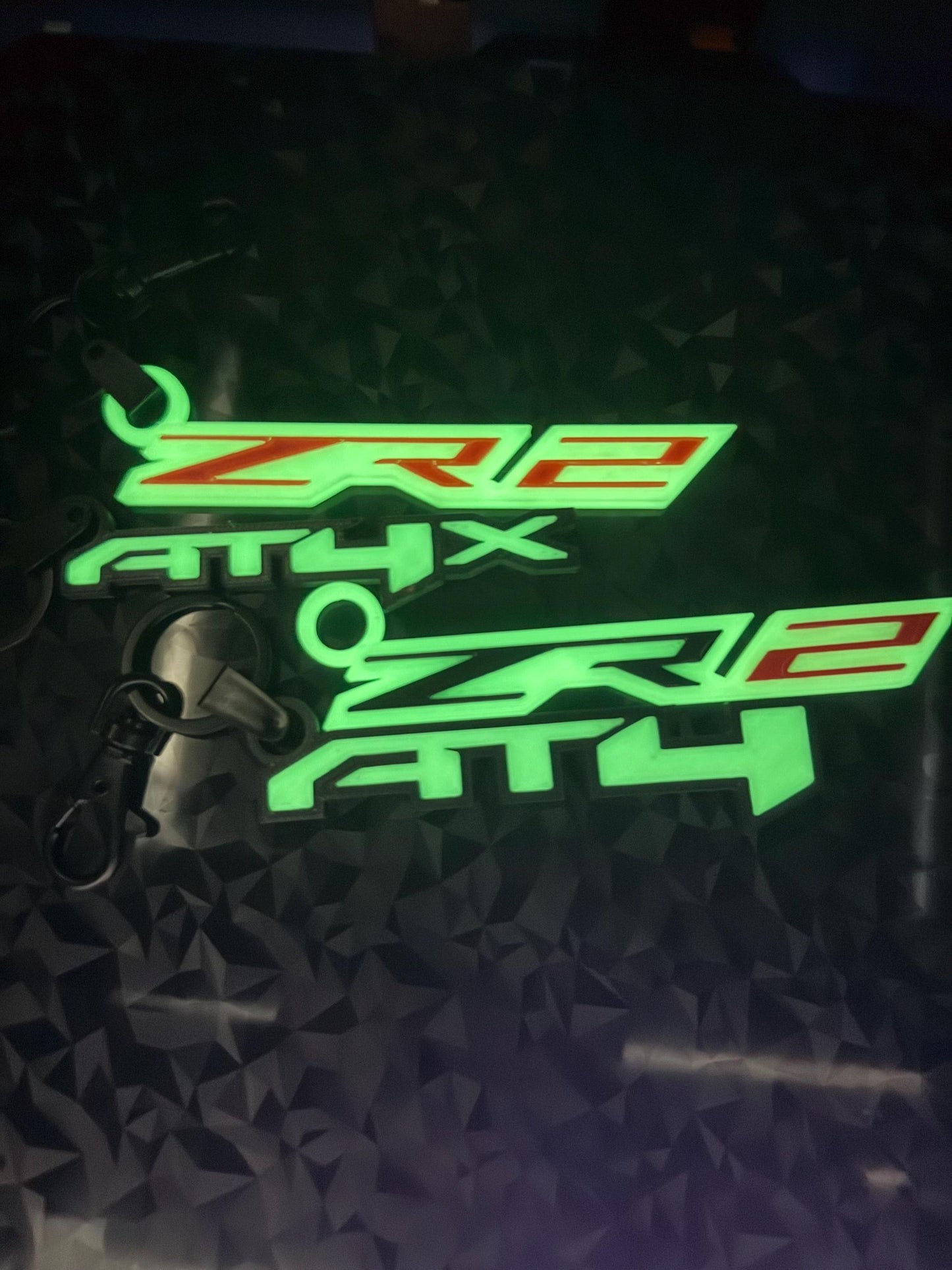 GMC AT4X Logo Keychain (Set of 2) - Glow in the Dark Car Accessories